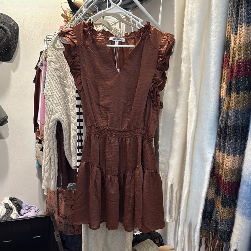 Brown Ruffled Dress - Picture 2 of 2